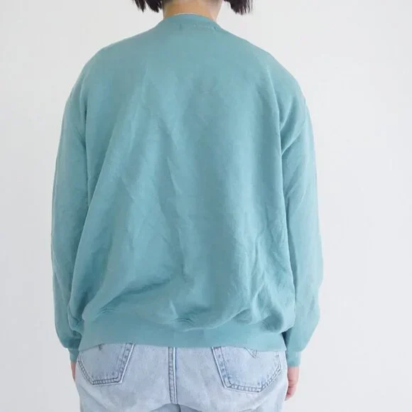 Vintage Shenanigans Teal Cardigan Floral Embroidery Romantic Coastal Grandma M - Picture 3 of 11